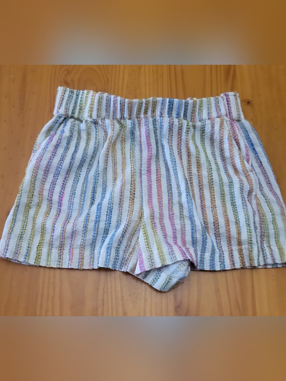 Lou & Grey White High-Waist Multicolor Striped Shorts